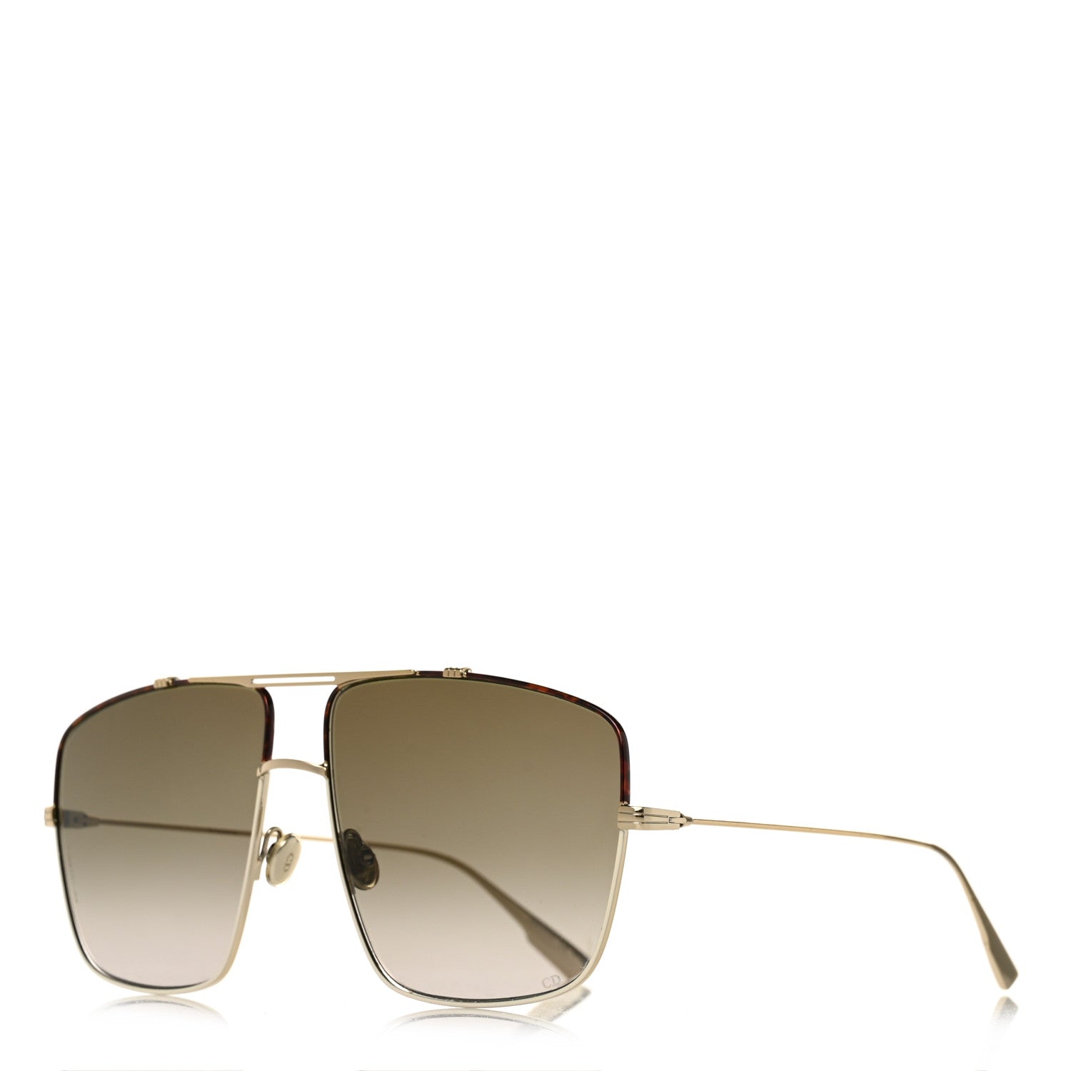 Christian Dior Metal Monsieur 2 Sunglasses Light Gold Havana 1 of 9