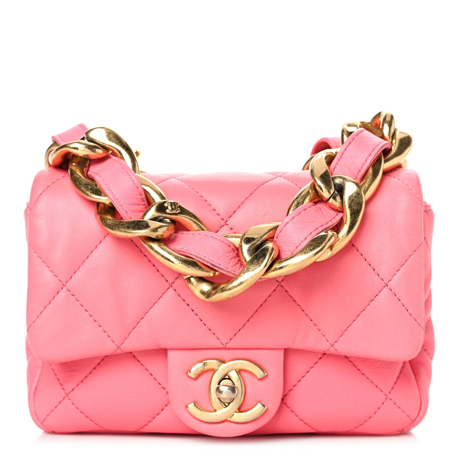 Chanel Lambskin Quilted Mini Funky Town Flap Pink 1 of 9
