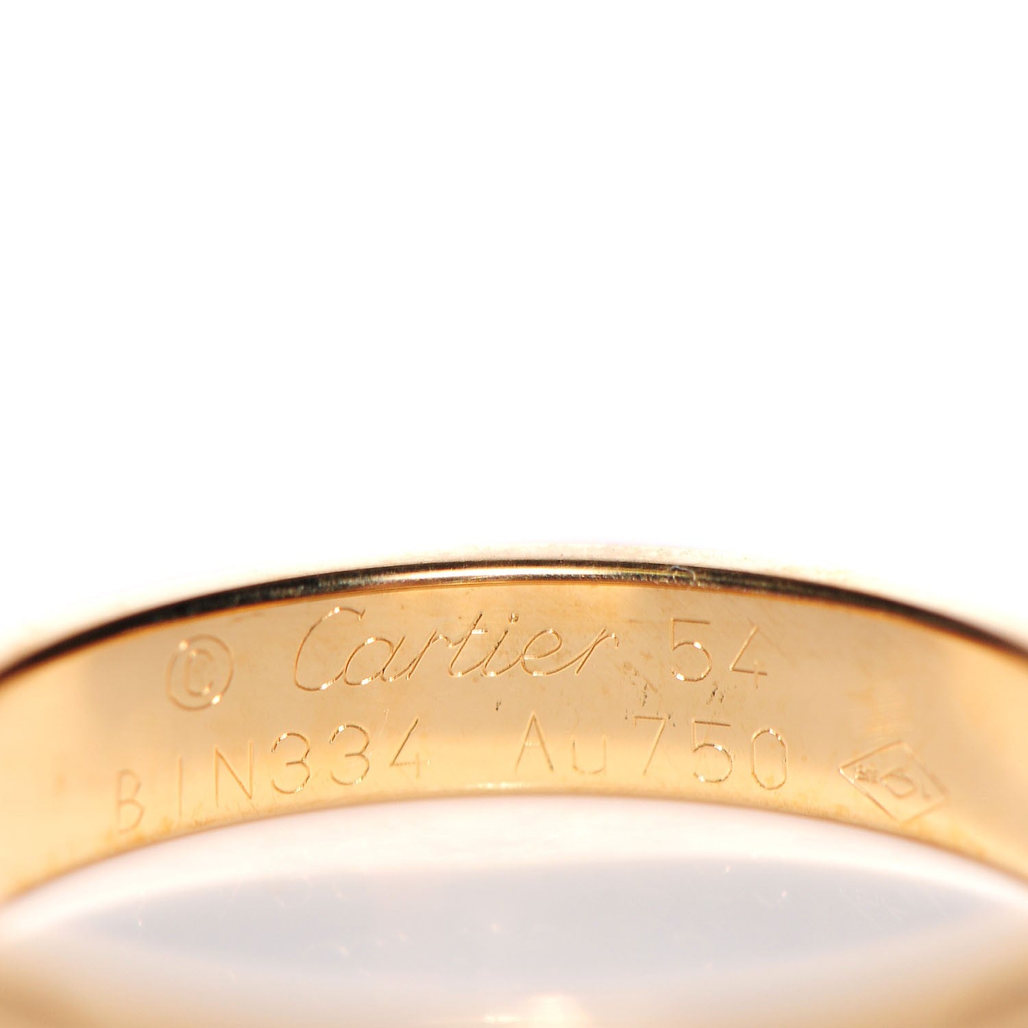 Cartier 18K Yellow Gold 4mm LOVE Wedding Band Ring 54 6.75 3 of 4