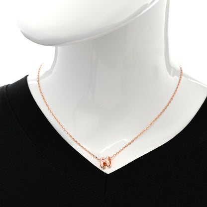 Hermes Lacquered Rose Gold Mini Pop H Pendant Necklace Rose Dragee 2 of 8