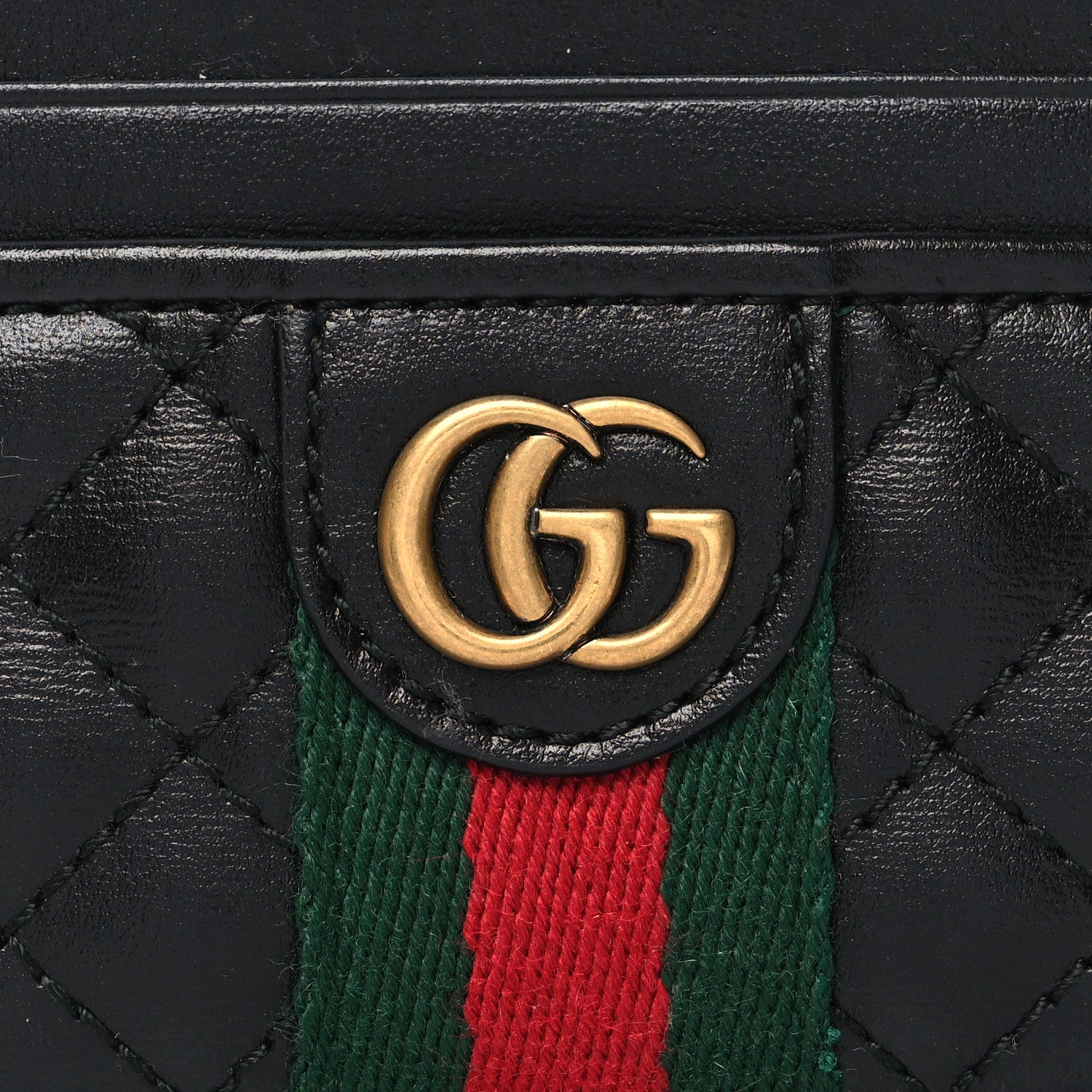 Gucci Calfskin Web Trapuntata Ophidia Card Holder Black 7 of 7