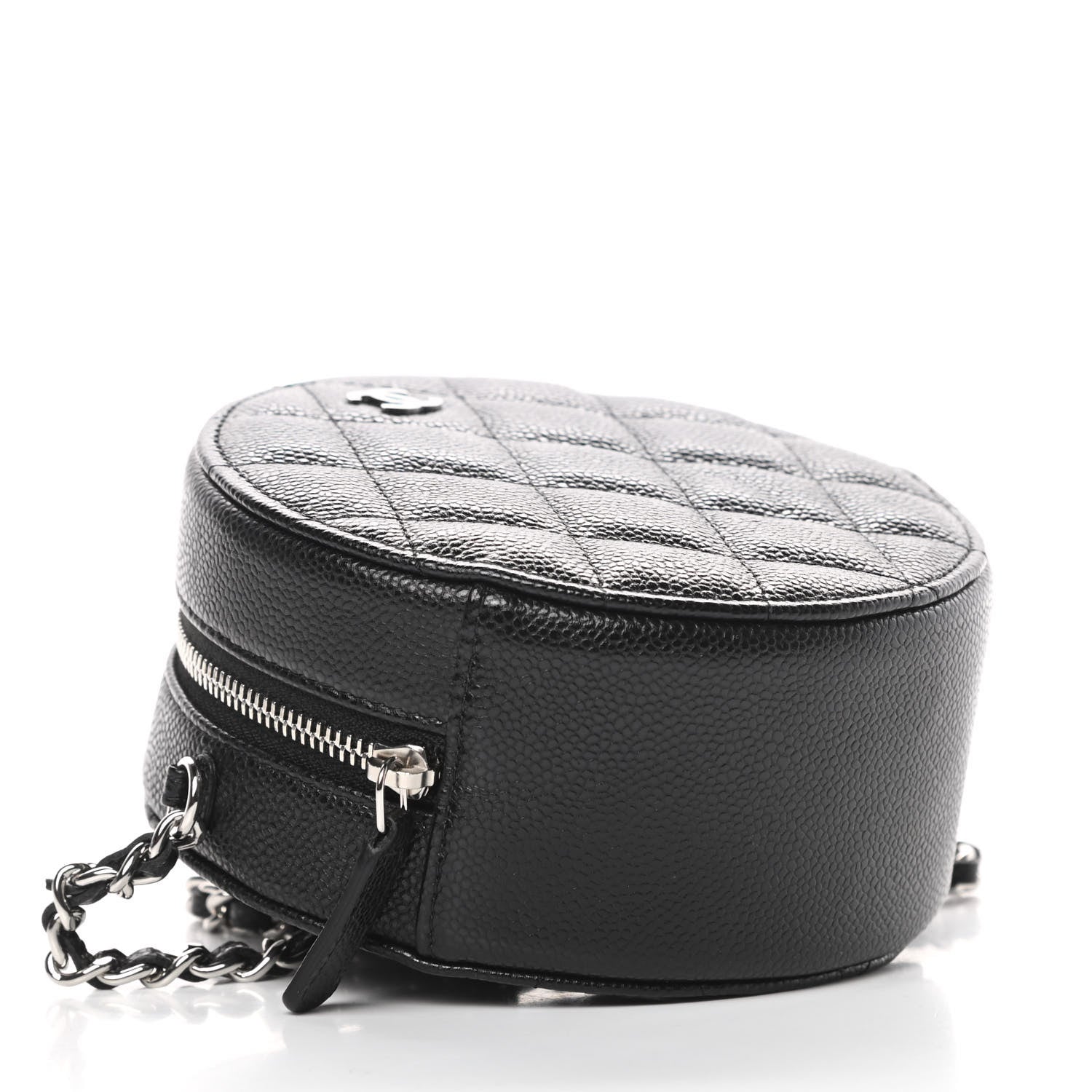 Chanel Caviar Quilted Round Clutch With Chain Black 4 of 11
