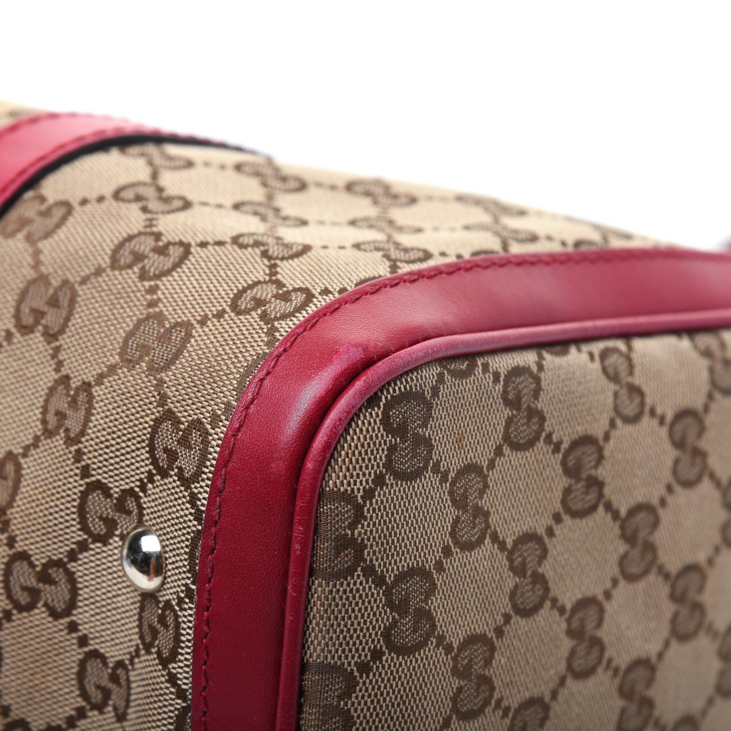 Gucci Monogram Medium Joy Boston Hibiscus Red 21 of 39