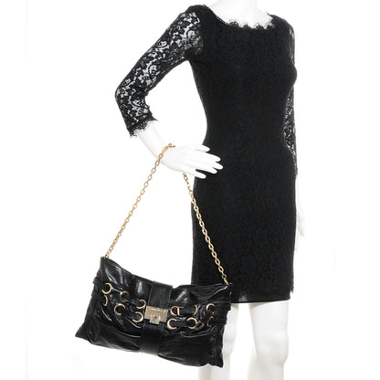 Jimmy Choo Leather Rio Oversized Clutch Black 2 of 8