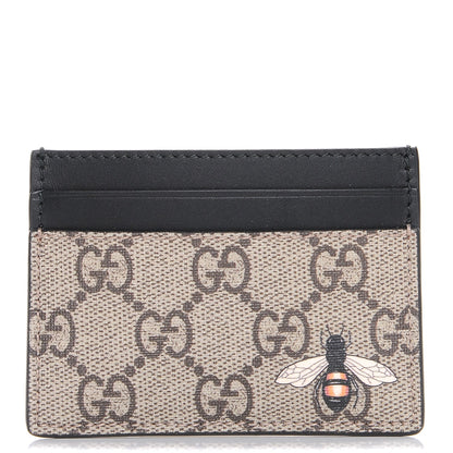 Gucci GG Supreme Monogram Bee Print Card Holder Black 1 of 7