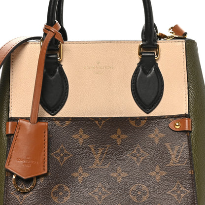 Louis Vuitton Calfskin Monogram Fold Tote PM Cream Khaki Black 7 of 9