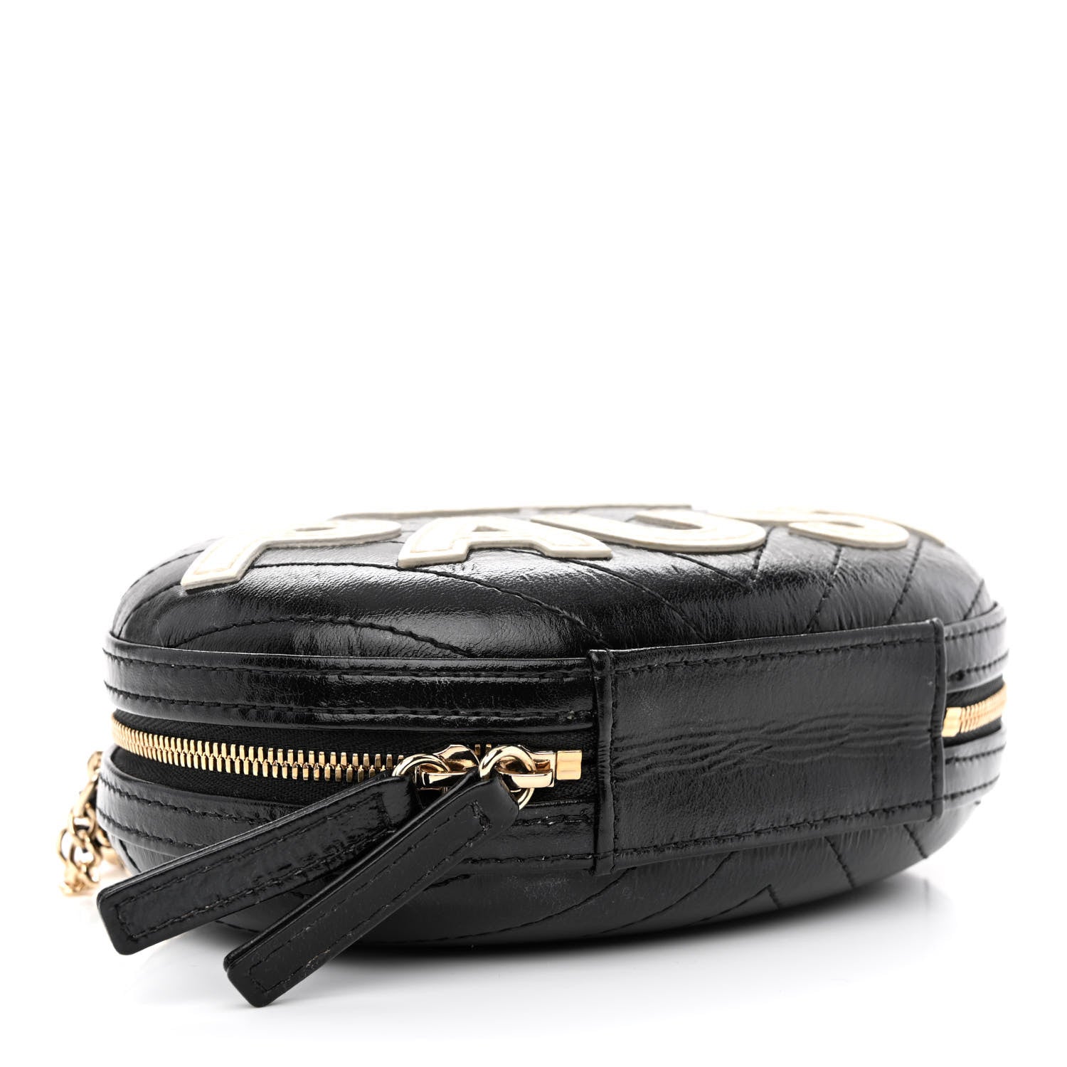 Chanel Lambskin Embroidered Chevron Quilted La Pausa Tassel Clutch Black 4 of 10