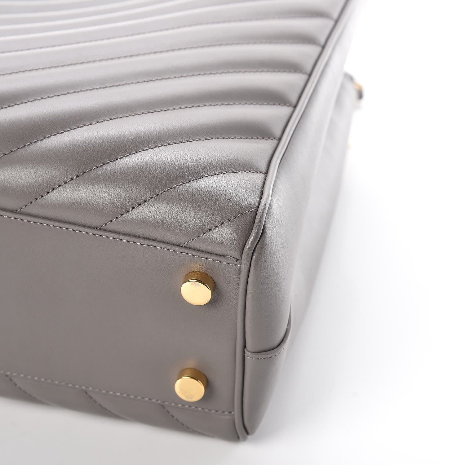 Saint Laurent Smooth Calfskin Matelasse Chevron Large Monogram Shopping Bag Grey 13 of 13