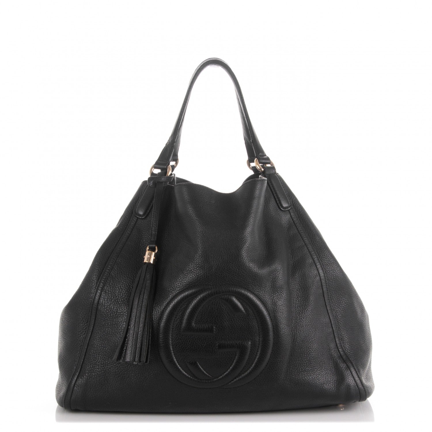 Gucci Pebbled Calfskin Large Soho Shoulder Bag Black 1 of 10