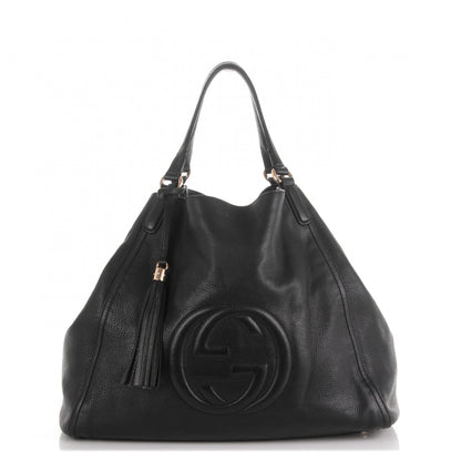 Gucci Pebbled Calfskin Large Soho Shoulder Bag Black 1 of 10
