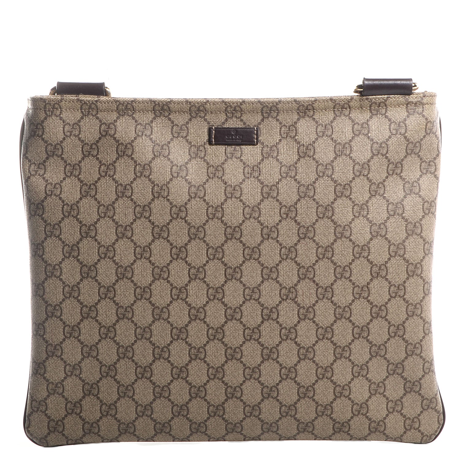 Gucci GG Plus Monogram Large Flat Messenger Bag Beige Brown 1 of 7