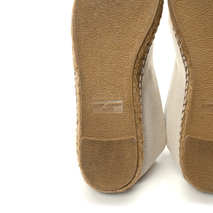 Saint Laurent Canvas Nappa Elba Light Logo Embroidered Espadrilles 38.5 Ecru 7 of 9
