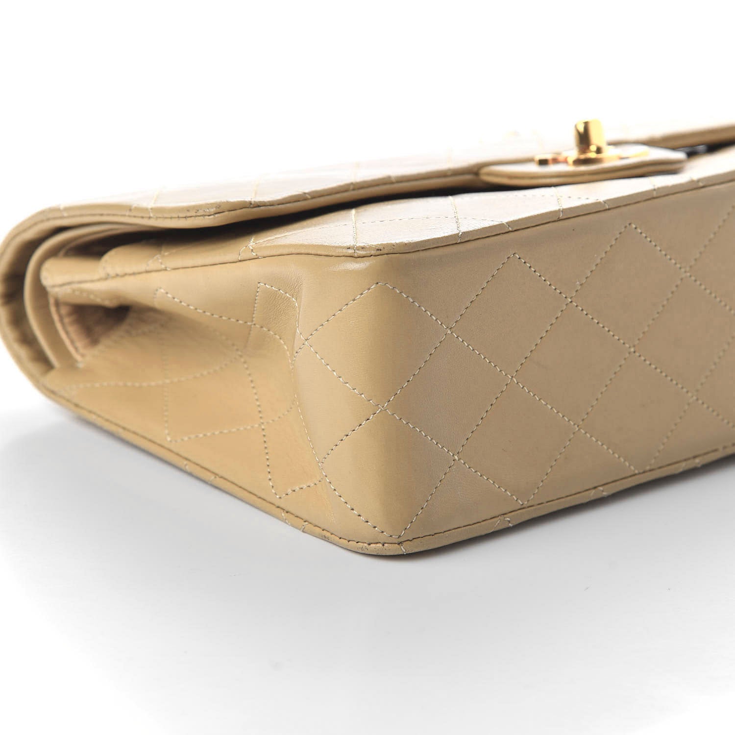 Chanel Lambskin Quilted Medium Double Flap Beige 6 of 11