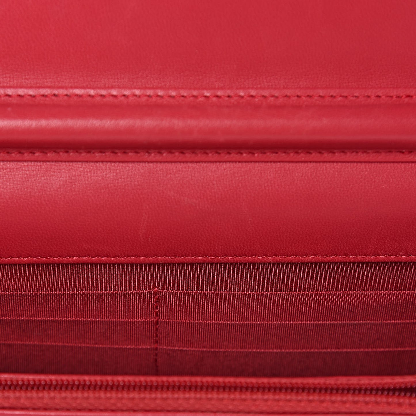 Calfskin Quilted Boy Wallet On Chain WOC Red