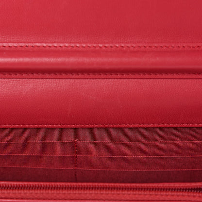 Chanel Calfskin Quilted Boy Wallet On Chain WOC Red 9 of 22
