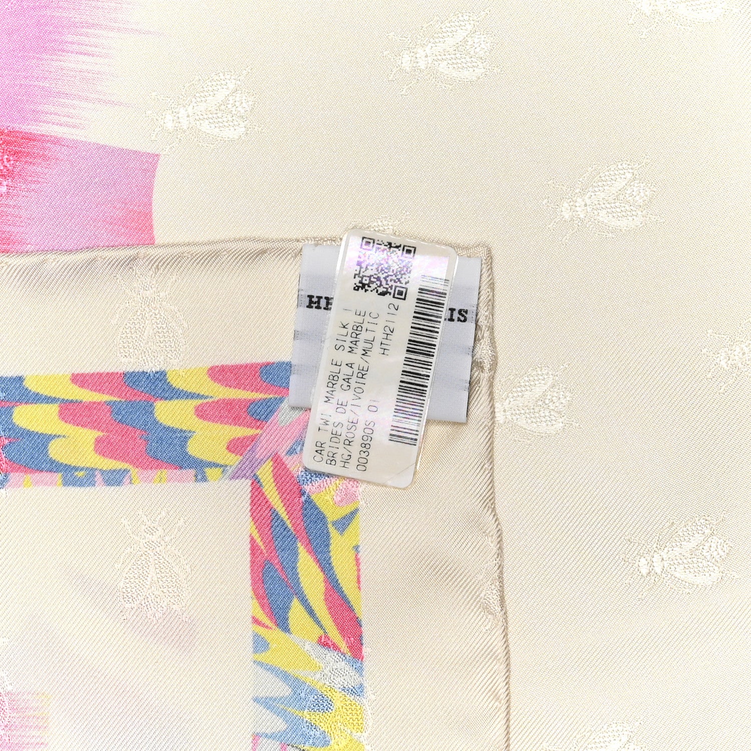 Hermes Silk Brides De Gala Marble Scarf 90 Rose Ivoire Multicolor 3 of 3