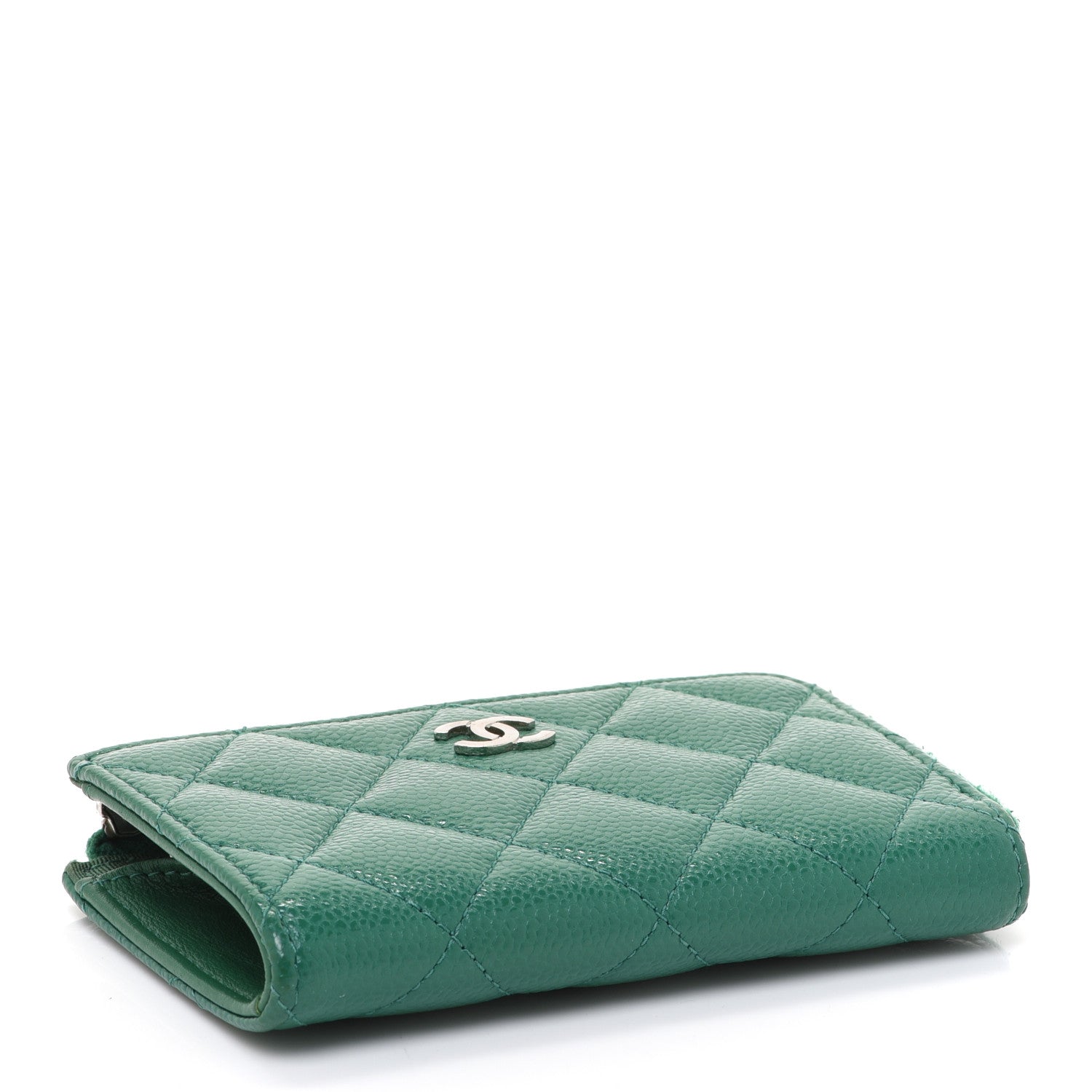 Chanel Caviar Quilted Zipped Key Holder Case Green 4 of 8