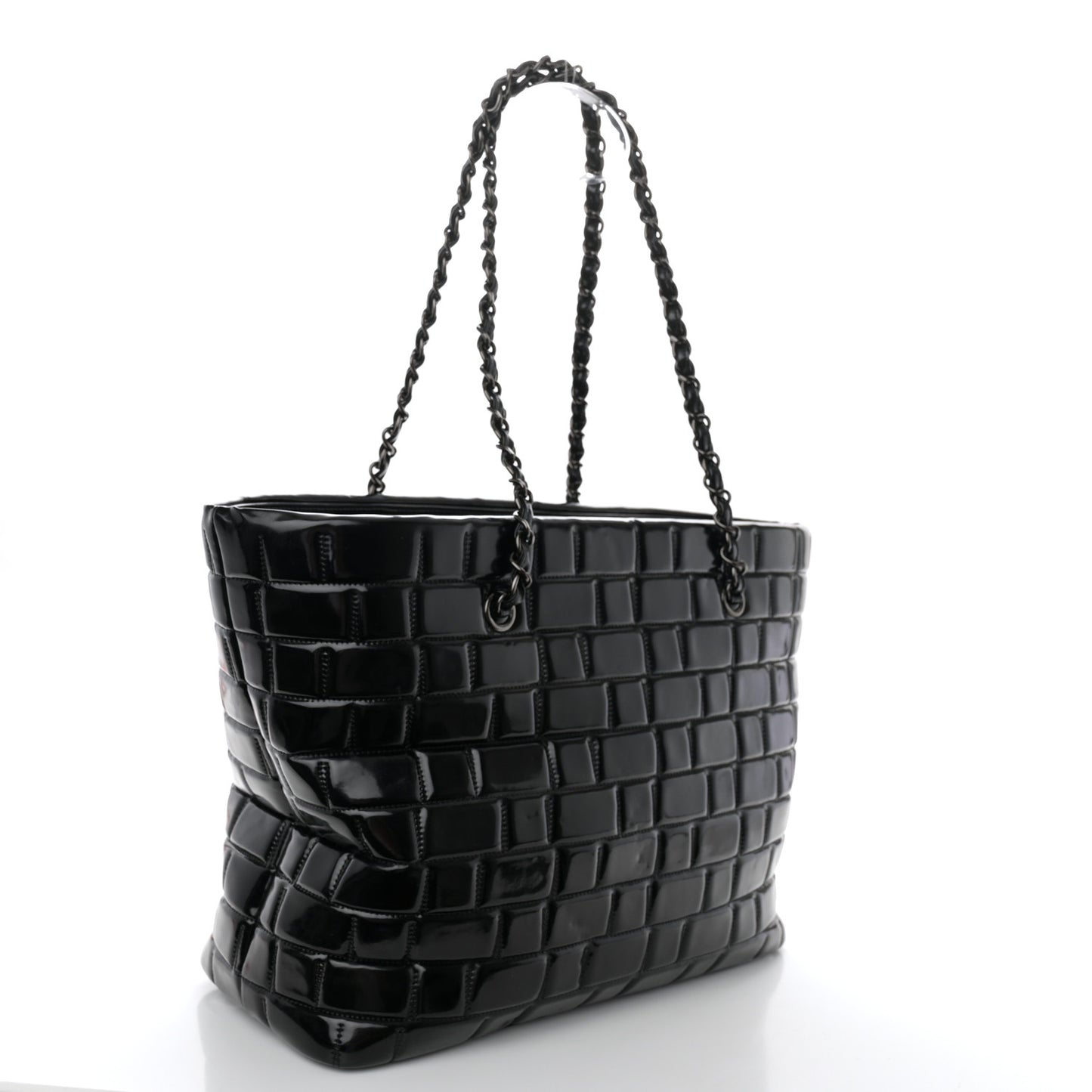 Vinyl Quilted Frozen Shopping Tote Black