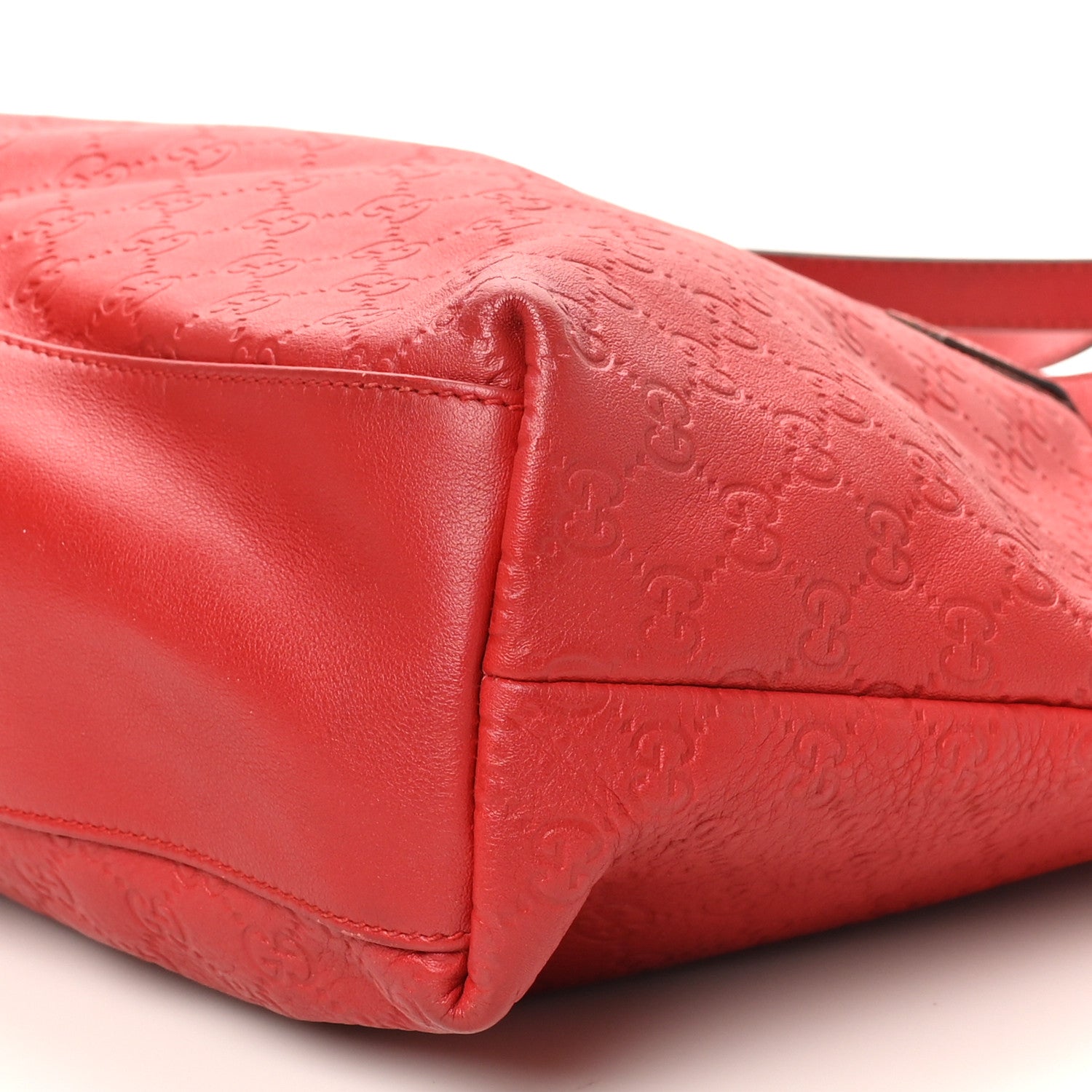 Gucci Guccissima Large Zippered Shopping Tote Red 10 of 10