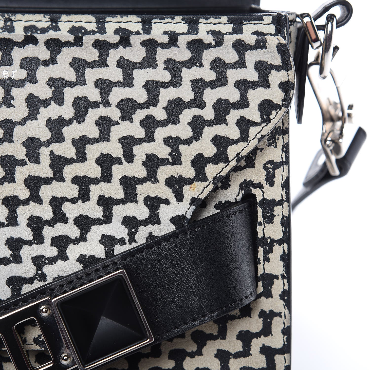 Proenza Schouler Suede Tweed Print Mini PS11 Classic Shoulder Bag Off White 12 of 18