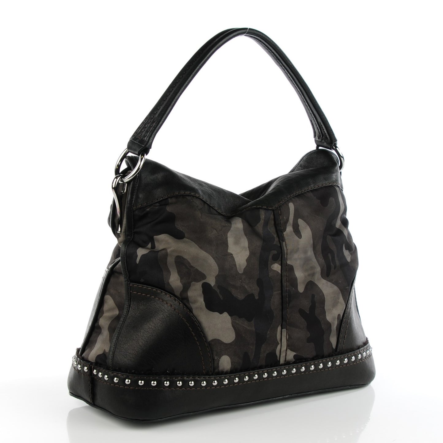 Tessuto Camouflage Flap Shoulder Bag Fumo