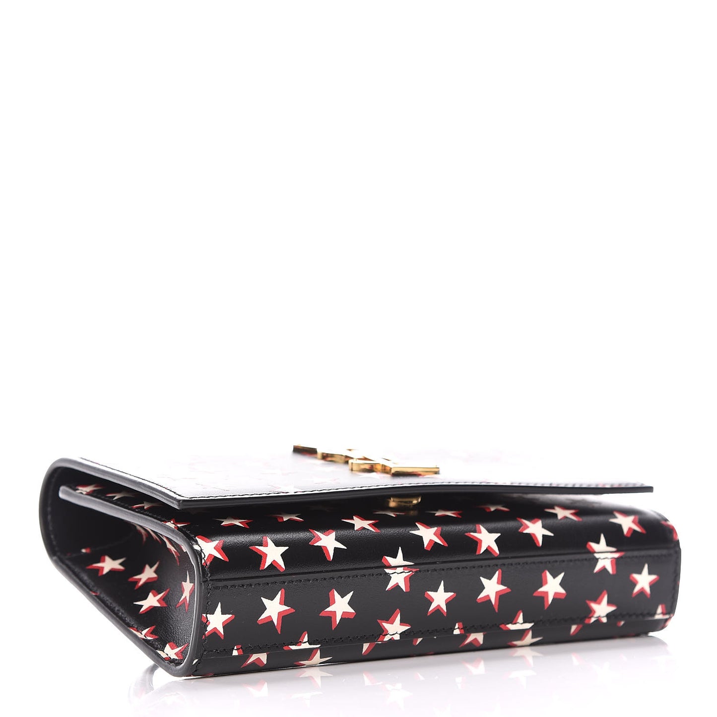 Smooth Calfskin Star Print Monogram Kate Belt Bag Black Ivory Red