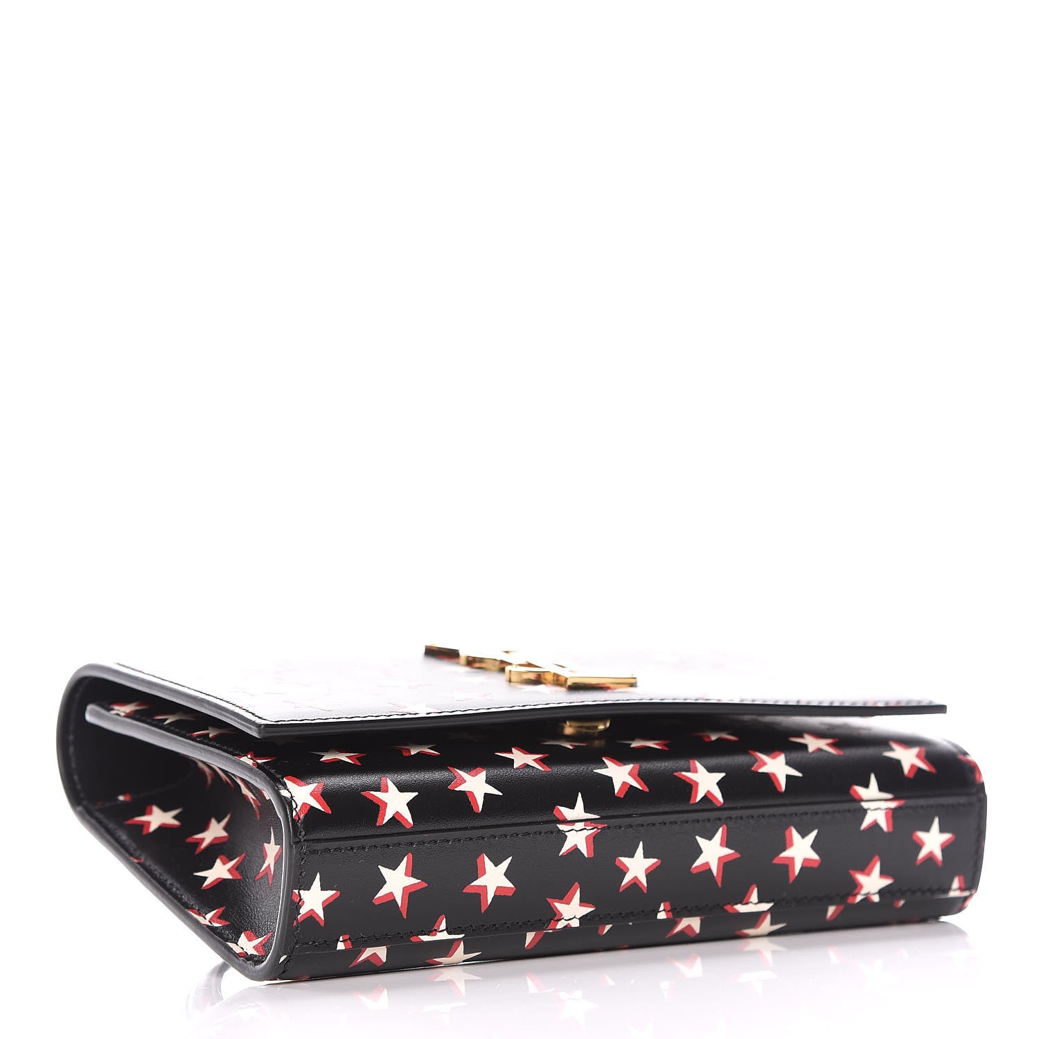 Saint Laurent Smooth Calfskin Star Print Monogram Kate Belt Bag Black Ivory Red 4 of 10