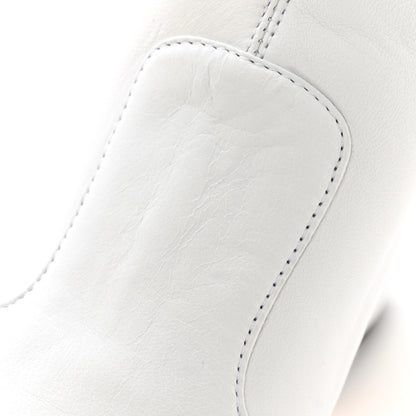 Chanel Lambskin Logo Ankle Boots 37.5 White 11 of 12