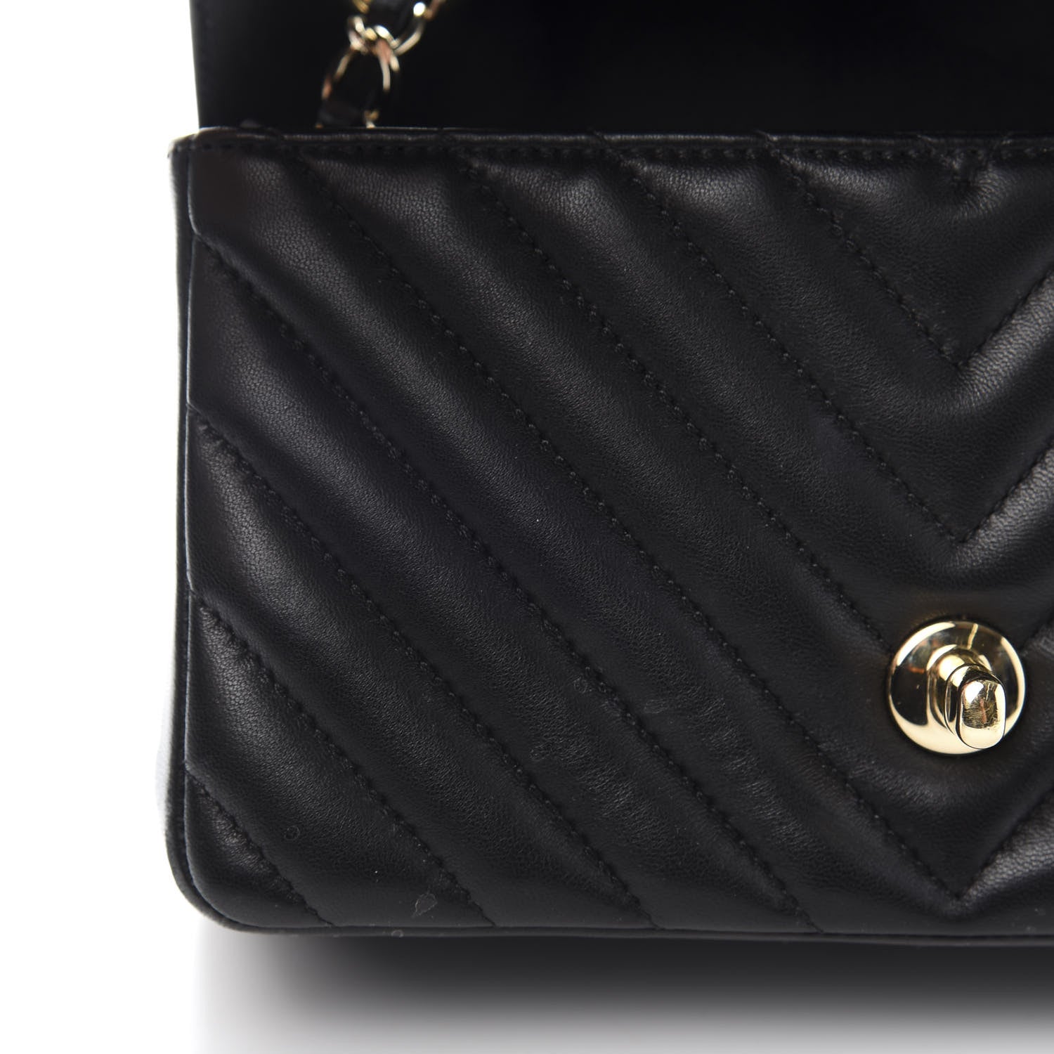 Chanel Lambskin Chevron Quilted Mini Rectangular Flap Black 9 of 14