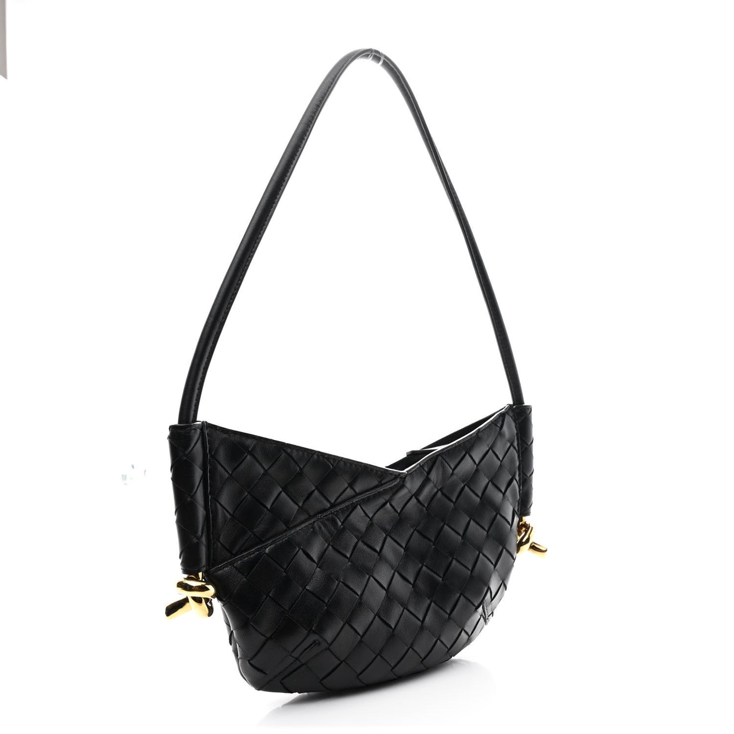 Nappa Intrecciato Mini Solstice Shoulder Bag Black