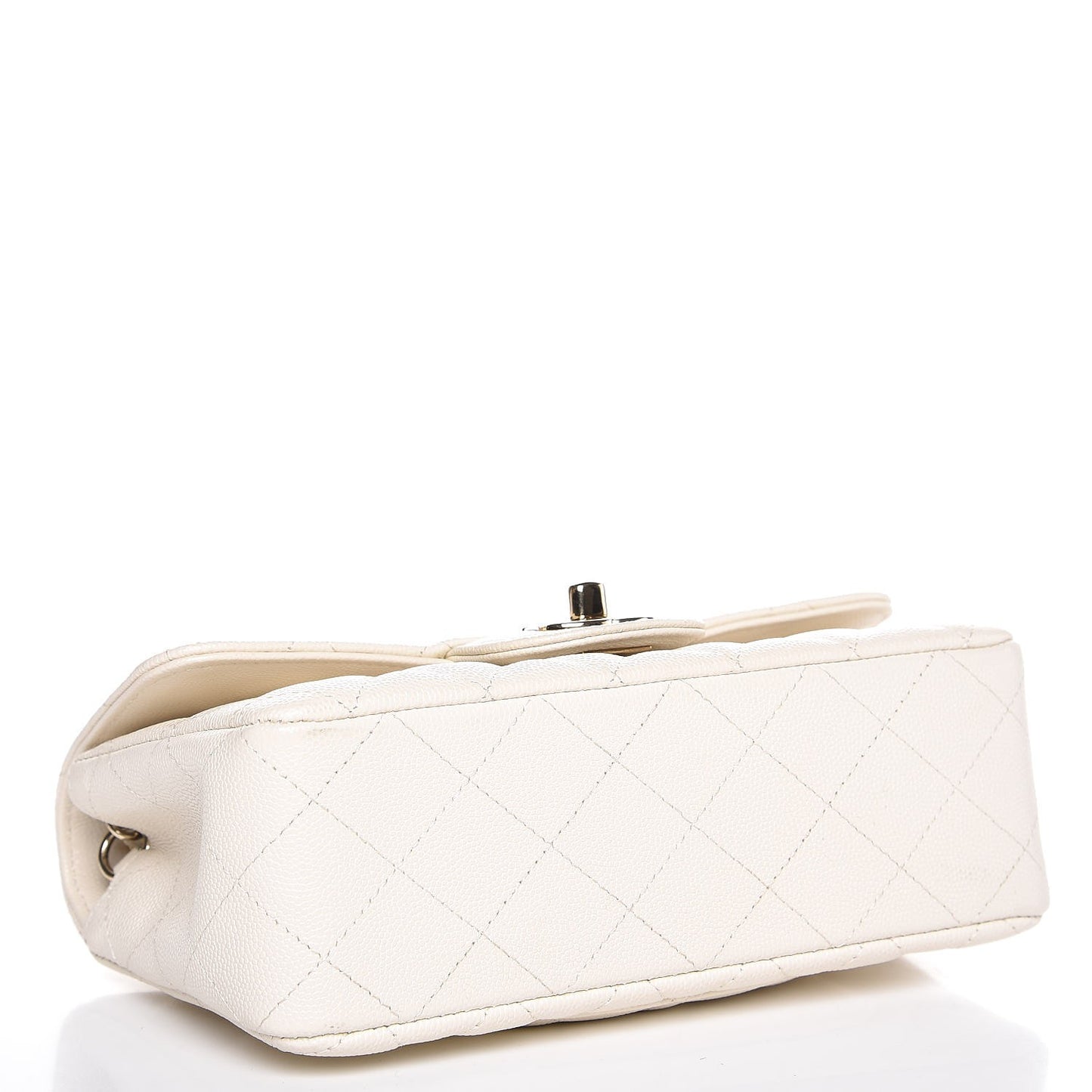 Caviar Quilted Mini Rectangular Flap White