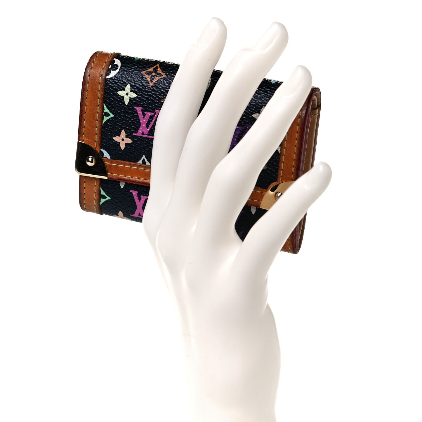 Monogram Multicolor Porte-Monnaie Plat Coin Purse Black