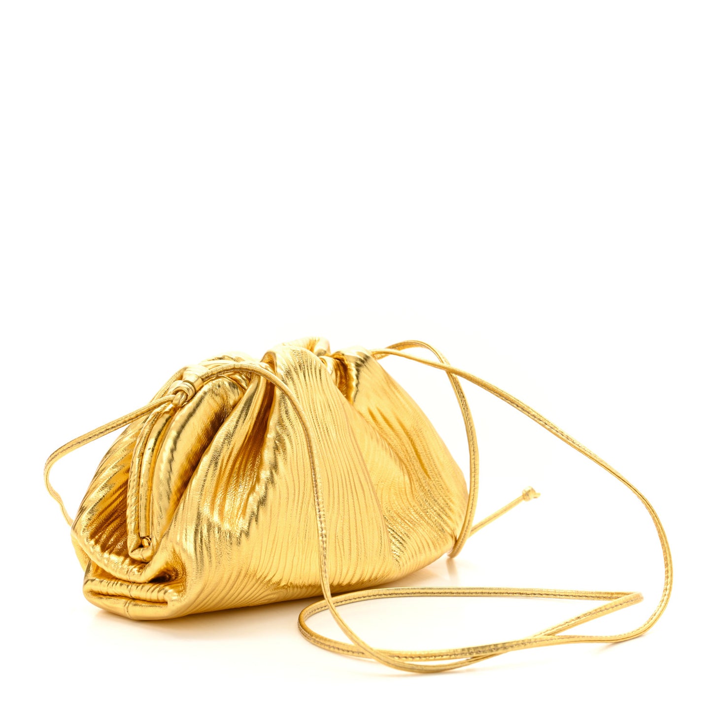 Metallic Bark Calfskin The Mini Pouch Gold