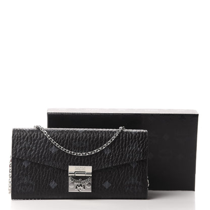 MCM Visetos Large Patricia Wallet On Chain Black Red 10 of 10