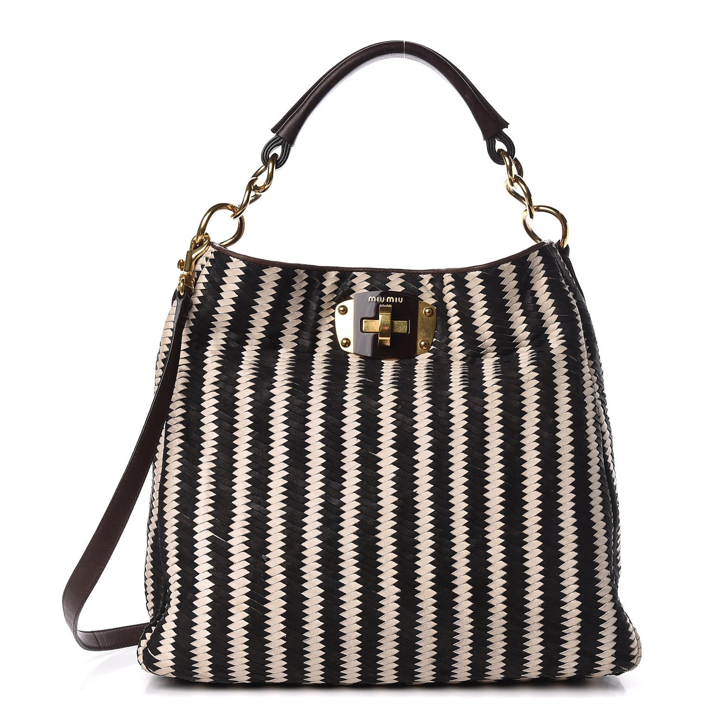 Nappa Intreccio Sacca Tote Cera Black