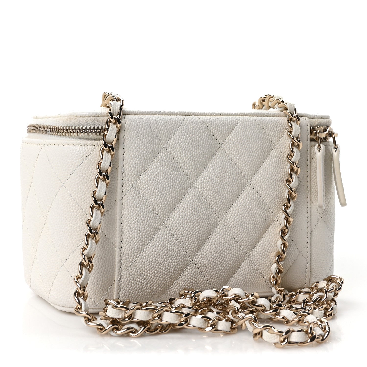 Chanel Caviar Quilted Small Vanity Case With Chain White 3 of 10