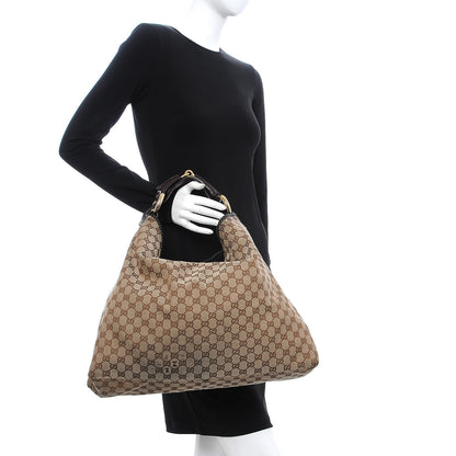 Gucci Monogram Large Horsebit Chain Hobo Dark Brown 2 of 11