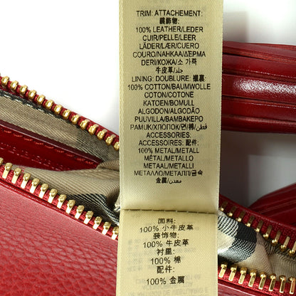 Burberry Pebbled Leather Slim Peyton Crossbody Clutch Bag Military Red 7 of 11