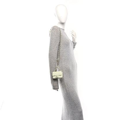 Chanel Sheepskin Chevron Quilted Mini Chain Belt Bag Light Green 2 of 10