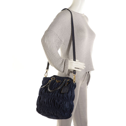 Prada Tessuto Nylon Gaufre Tote Baltico 2 of 9