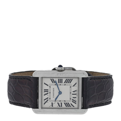 Cartier Stainless Steel Alligator 24mm Tank Solo Quartz Watch 2 of 4