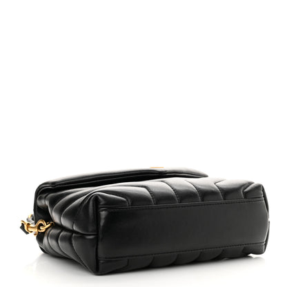 Saint Laurent Calfskin Y Quilted Monogram Toy Loulou Crossbody Bag Black 4 of 16