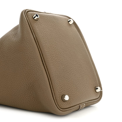 Hermes Taurillon Clemence Picotin Lock 18 PM  Etoupe 9 of 10