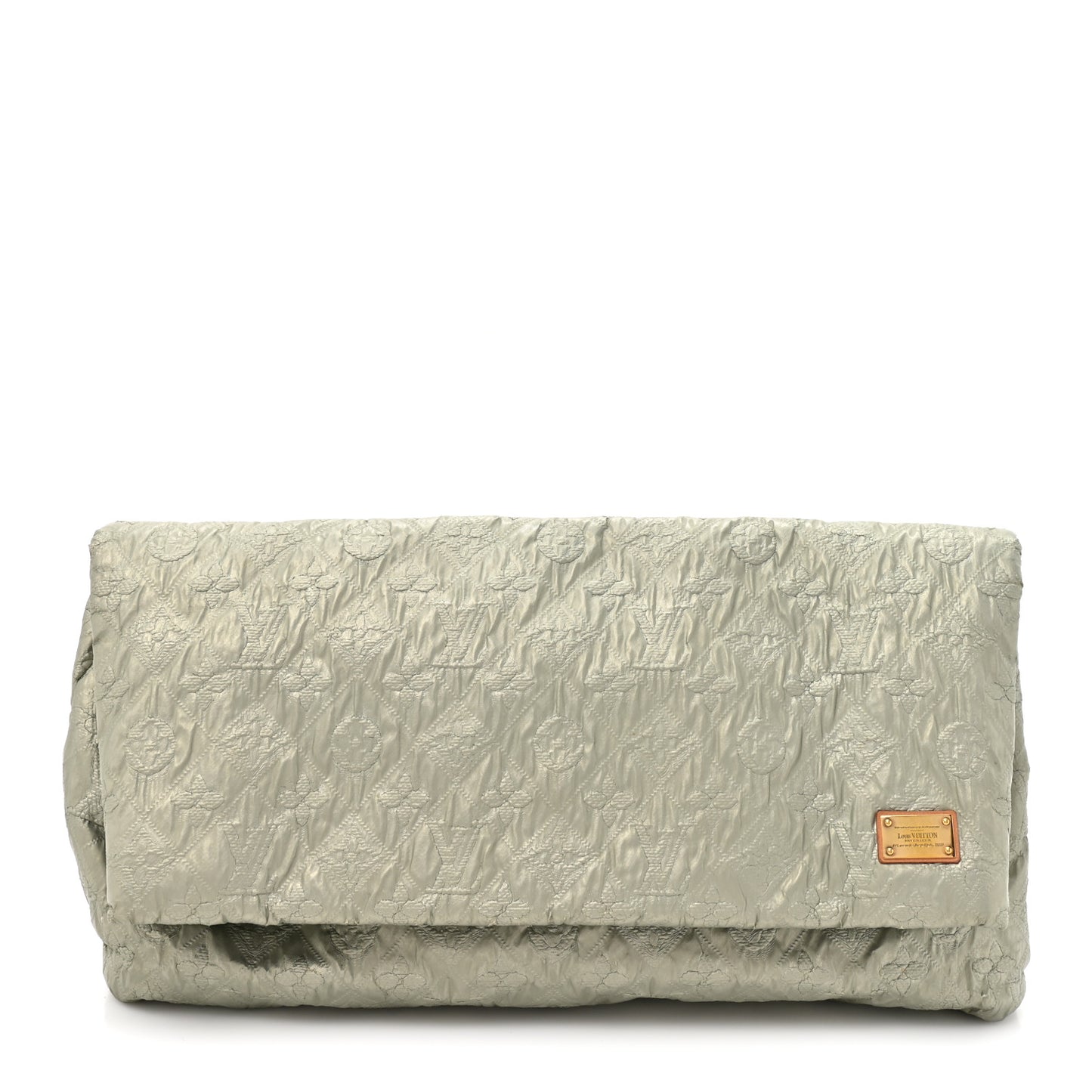Jacquard Quilted Monogram Limelight Clutch GM Perle