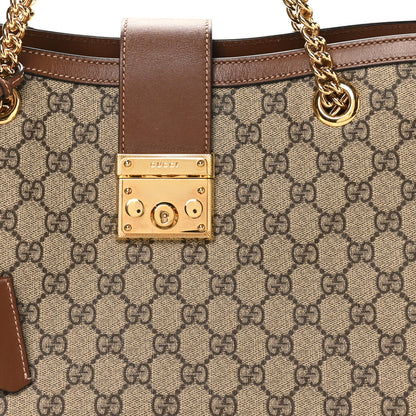 Gucci GG Supreme Monogram Medium Padlock Tote Beige Cuir 8 of 10