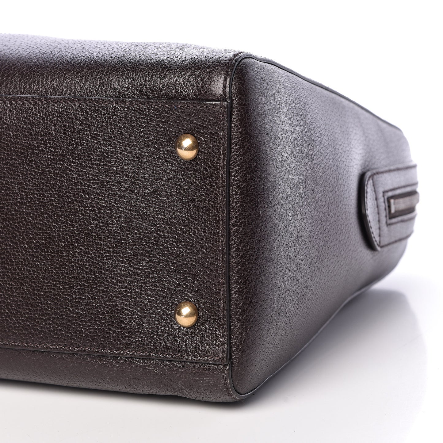 Calfskin Vintage Web Medium Satchel Dark Brown