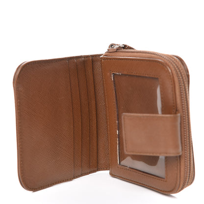 Prada Saffiano Compact Zip Around Wallet Cannella 5 of 15