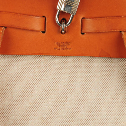 Hermes Toile Vache Calfskin Herbag 30 PM Backpack Natural 7 of 14