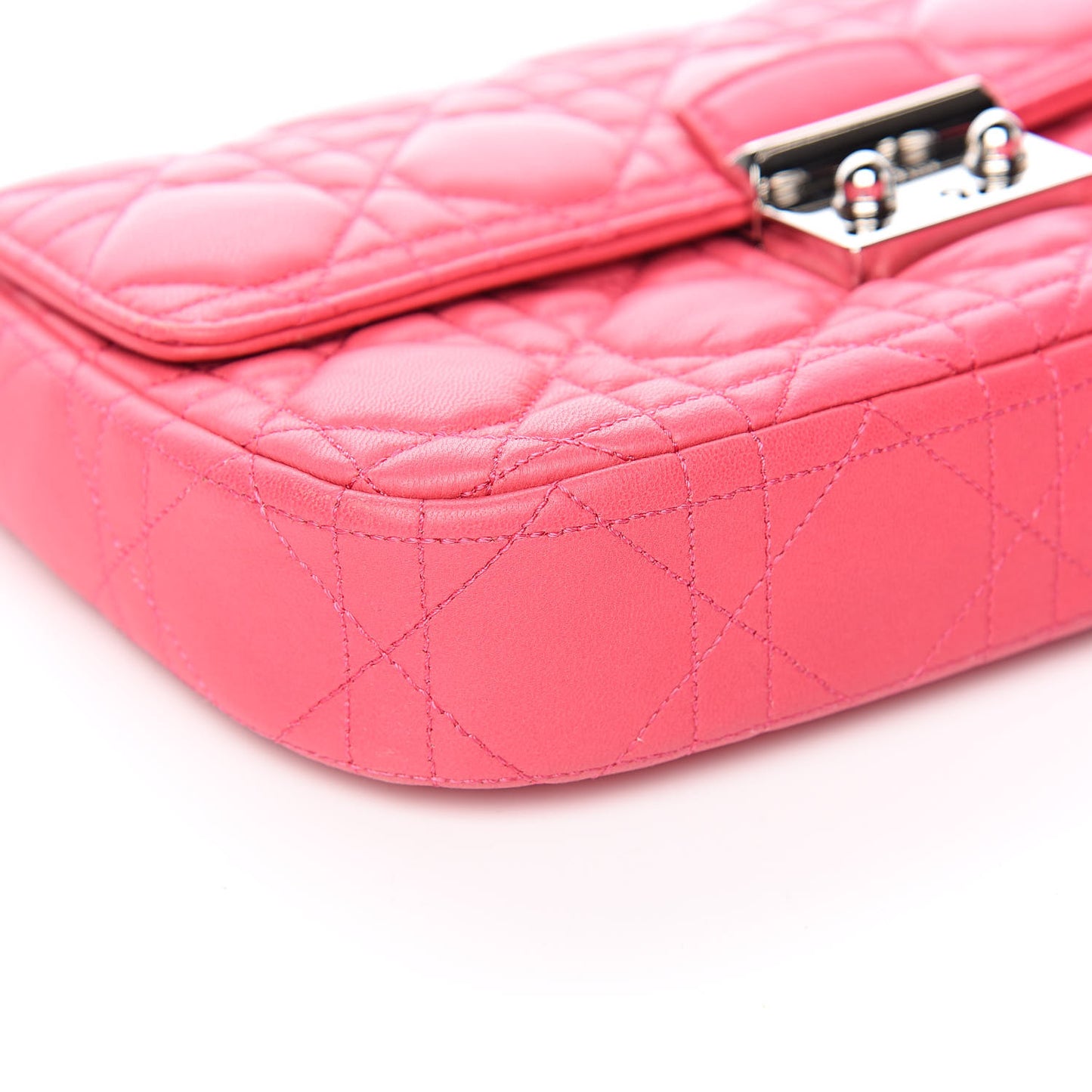 Lambskin Cannage Miss Dior Promenade Pouch Fuchsia