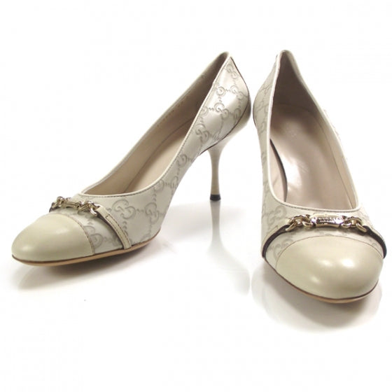 Gucci Guccissima Heels 40 Ivory 1 of 8